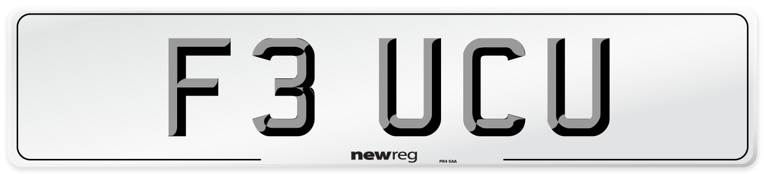 F3 UCU Number Plate from New Reg